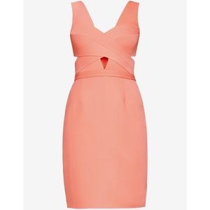 BCBGMaxAzria Annalisa Coral Cutout Cocktail Dress